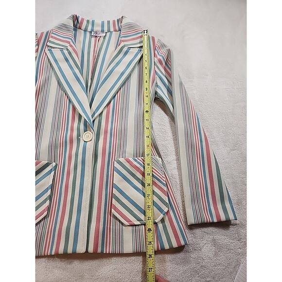 ZIO Designed By YoungJA Striped Jacket Size Small Business Cream,pink,blue,green - Picture 4 of 6